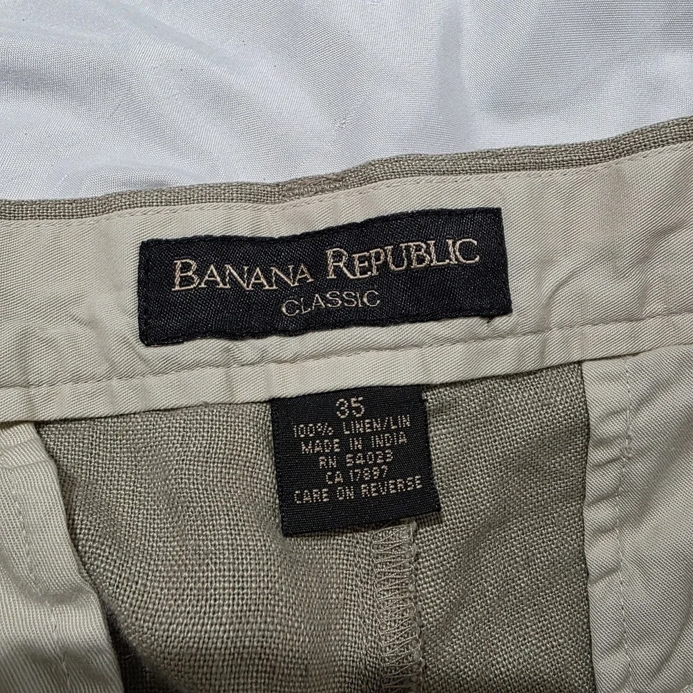 Banana Republic Mens Linen Shorts Size‎ 35 Tan Business Casual